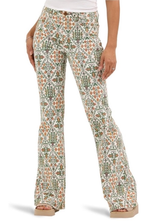 Wrangler Denim - Wrangler Womens High Rise Fierce Flare Jeans Floral Damask Print 27 x 32 NEW